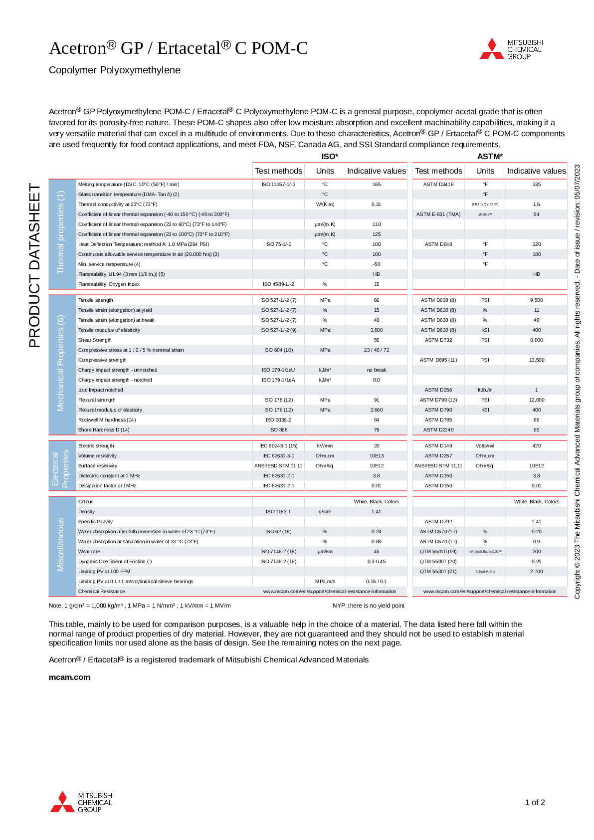 Acetron GP / Ertacetal C POM-C