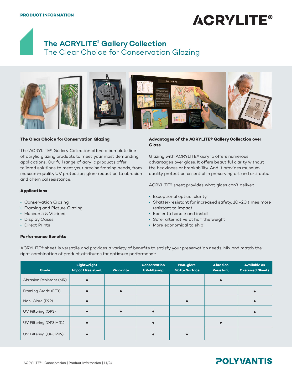 ACRYLITE® Gallery Collection Sell Sheet