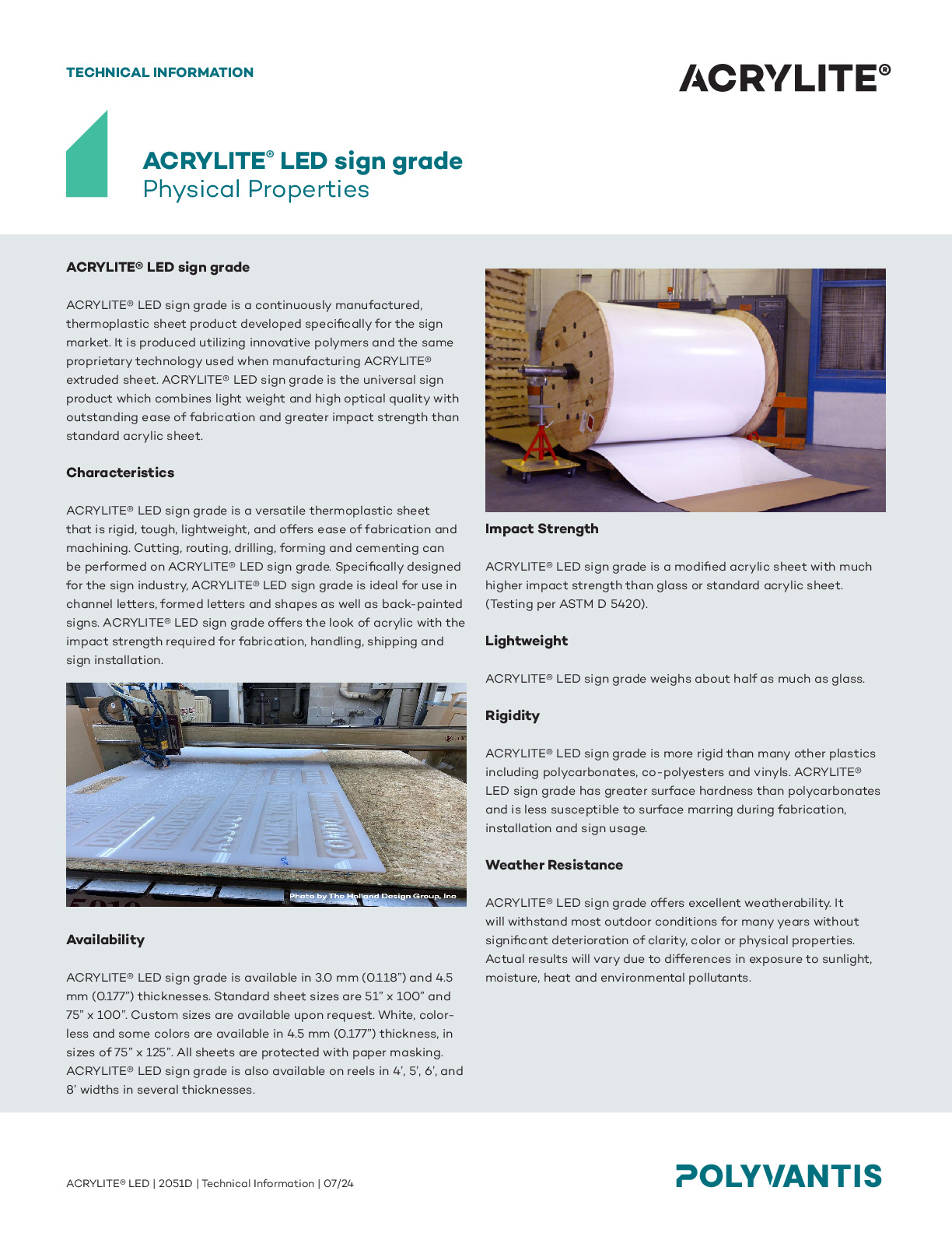 ACRYLITE® LED Sign Grade Technical Information