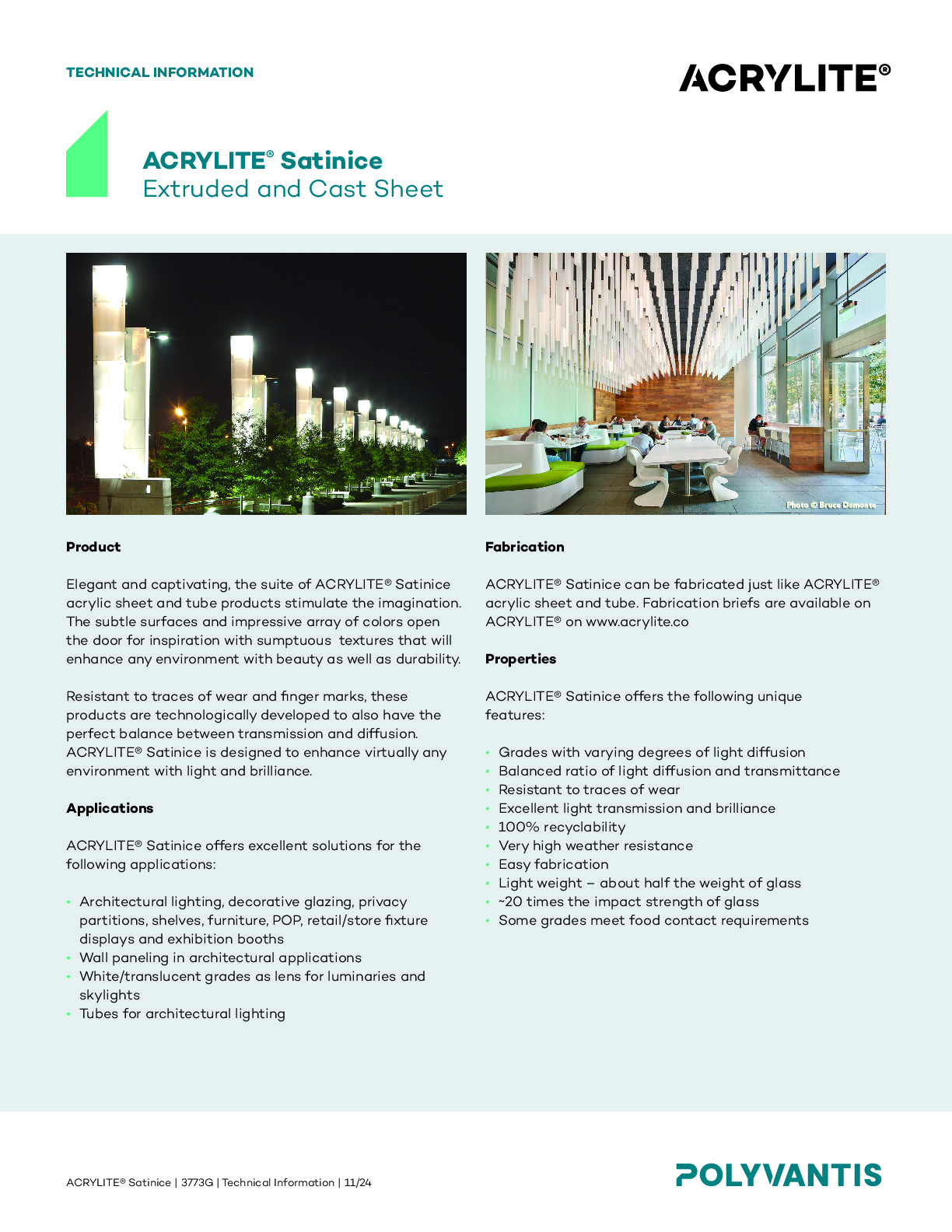 ACRYLITE® Satinice Technical Information