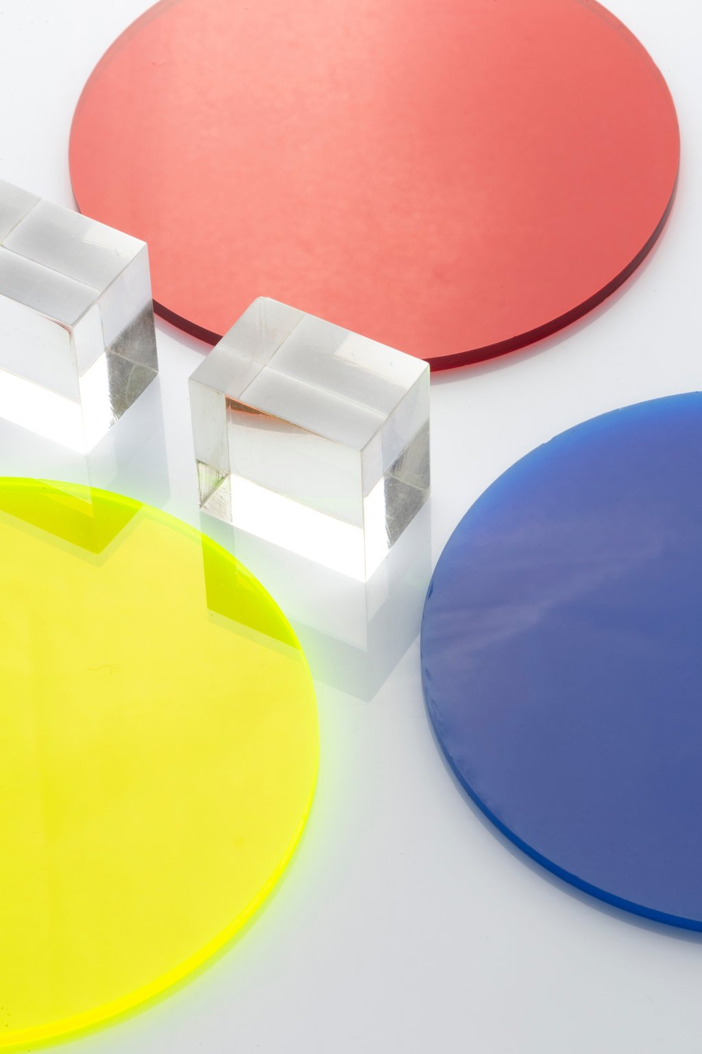 colorful acrylic shapes