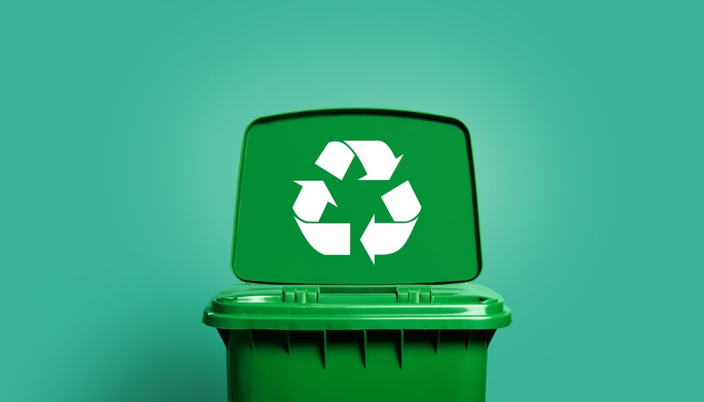 piedmont plastics  green recycle bin