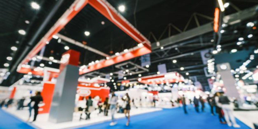 blurred trade show